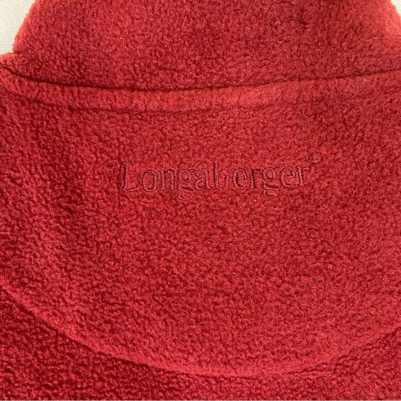 Longaberger Vintage 80s Red Fleece Zip Up Embroidered Basket Sleeveless Vest L - Picture 8 of 9